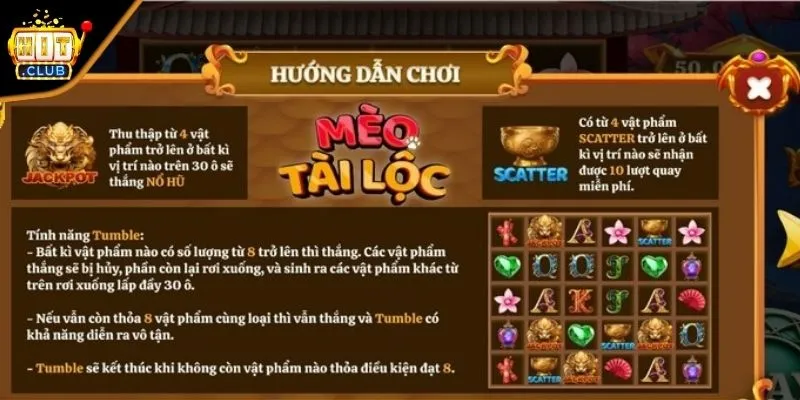 Điều kiện kích nổ hũ cực hấp dẫn trong Mèo Tài Lộc HITCLUB